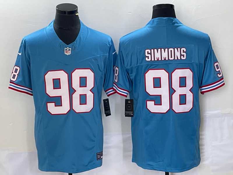Men's Tennessee Titans #98 Jeffery Simmons Light Blue 2023 F.U.S.E. Vapor Limited Throwback Stitched Football Jersey,We sell and wholesale Men's Tennessee Titans #98 Jeffery Simmons Light Blue 2023 F.U.S.E. Vapor Limited Throwback Stitched Football Jersey on line form chian!